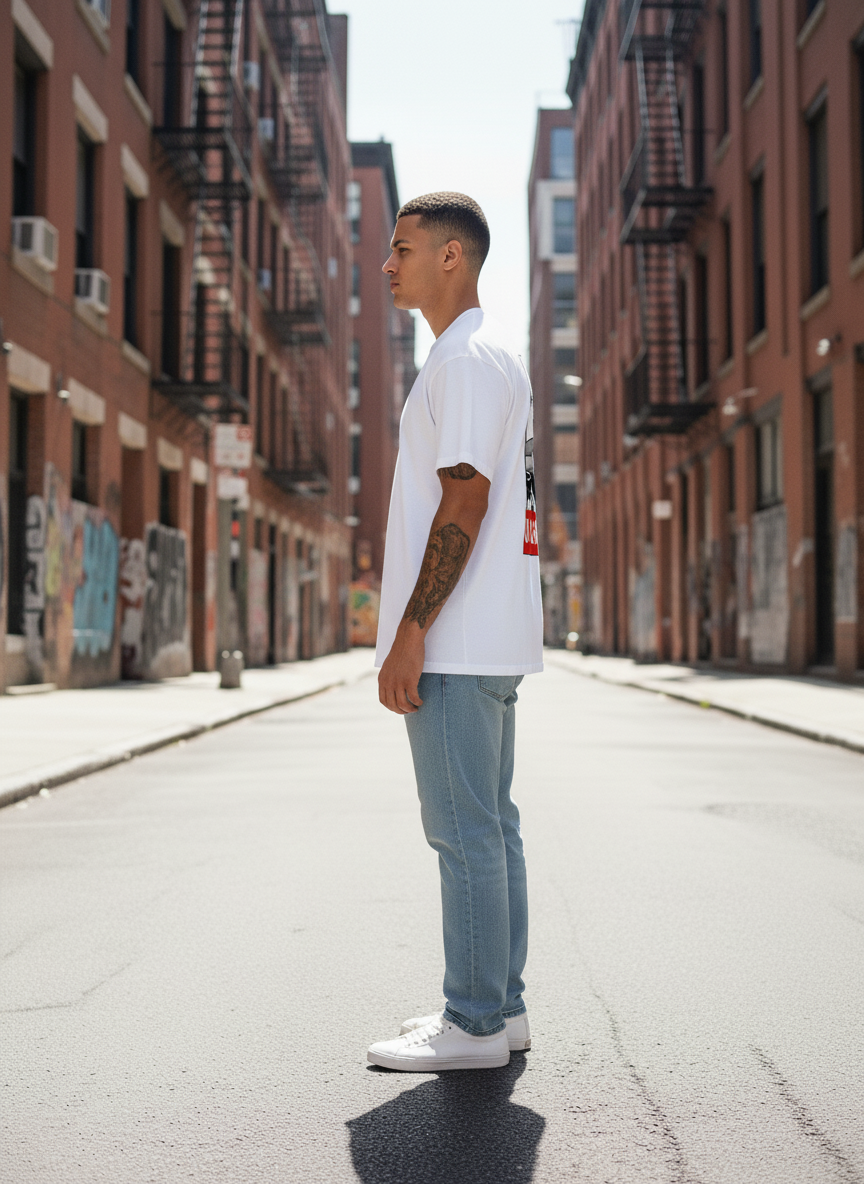 UNISEX WHITE BAKUGO OVERSIZE FIT TSHIRT