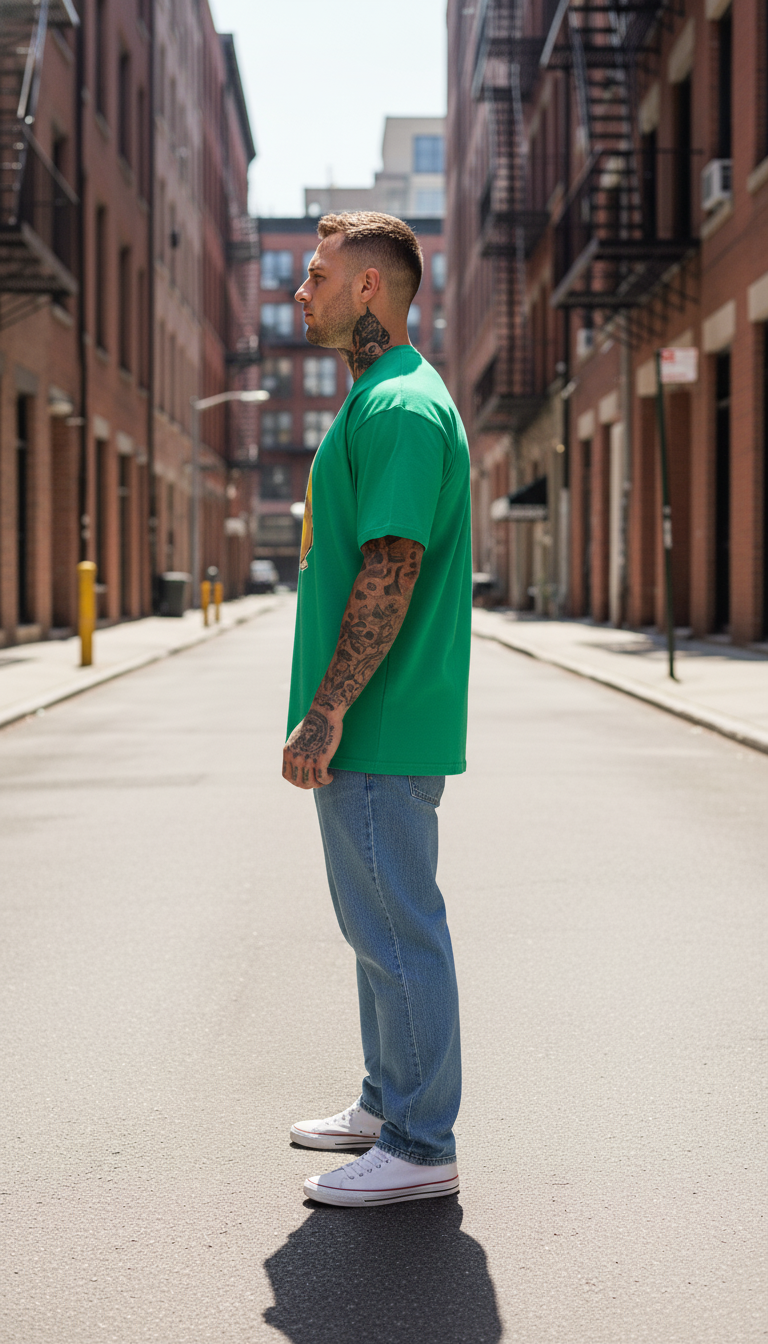 UNISEX GREEN FREAKY PSYDUCK OVERSIZE FIT TSHIRT