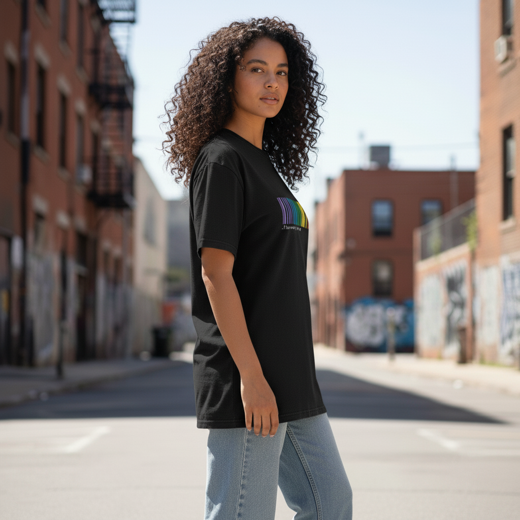 WOMEN'S BLACK BE YOURSELF REGULAR FIT TSHIRT