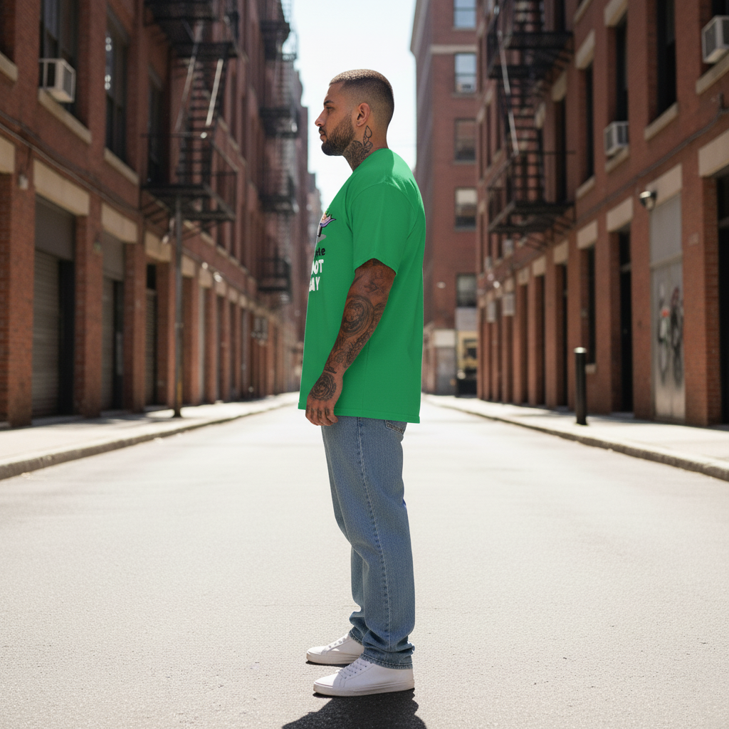 UNISEX GREEN BORN TO SPARKLE BUT NOT TODAY OVERSIZE FIT TSHIRT