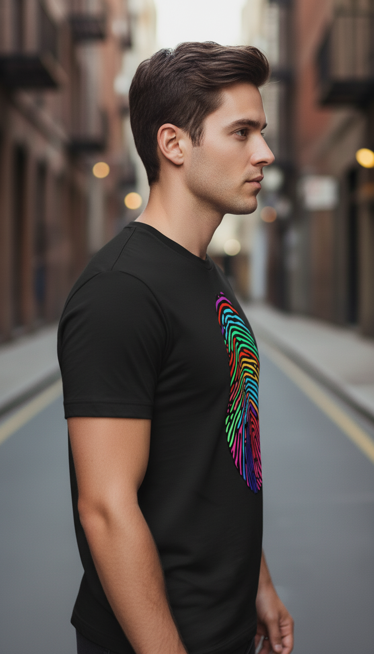 UNISEX BLACK CODE OF COLOR REGULAR FIT TSHIRT