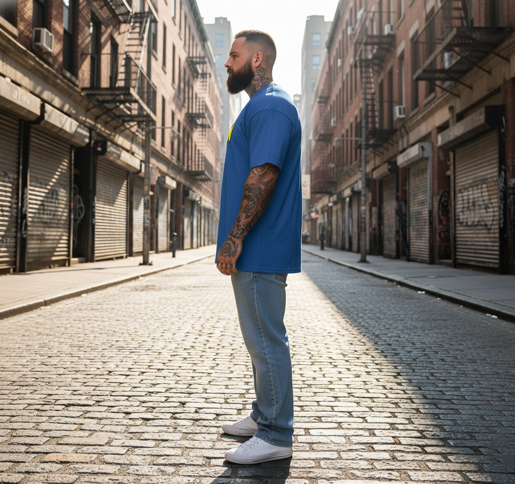 UNISEX BLUE I AM YELLOW OVERSIZE FIT TSHIRT