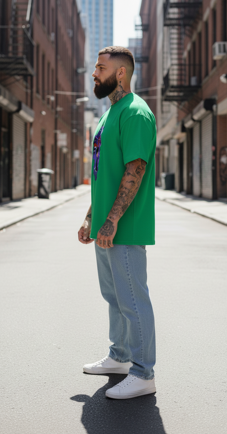 UNISEX GREEN SOLO LEVELLING OVERSIZE FIT TSHIRT