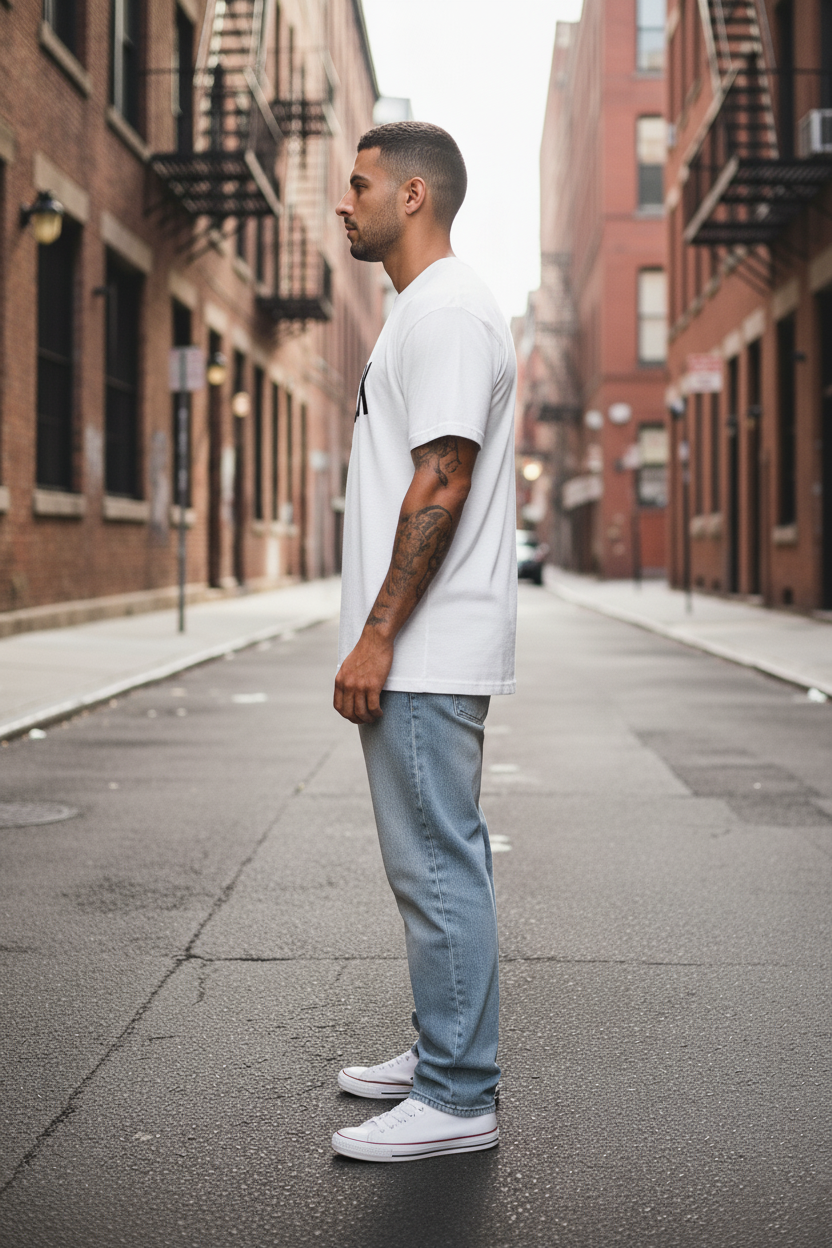 UNISEX WHITE I AM BLACK OVERSIZE FIT TSHIRT