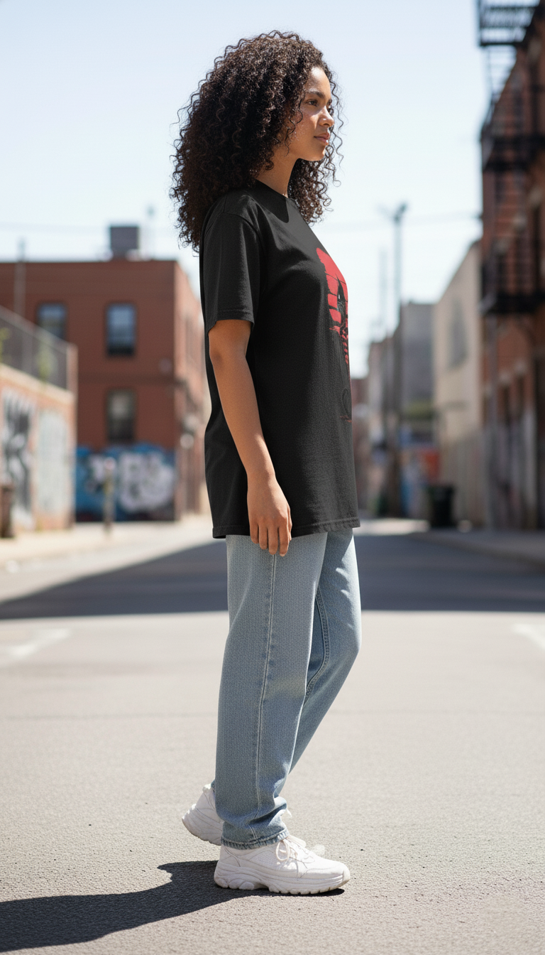 WOMEN'S BLACK THE CRIMSON FEELINE RGULAR FIT TSHIRT