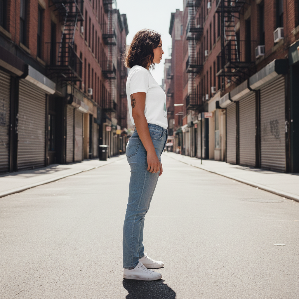 WOMEN'S WHITE LINE ART FELINEREGULAR FIT TSHIRT