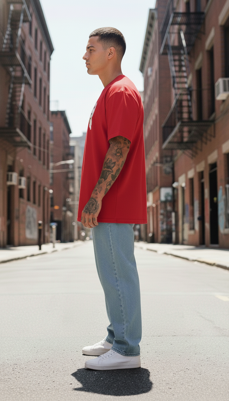 UNISEX RED TURBO GRANNY OVERSIZE FIT TSHIRT