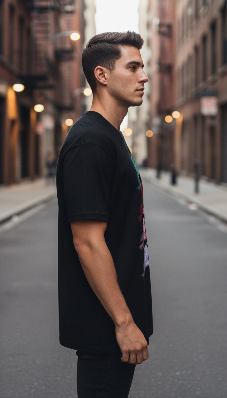 UNISEX BLACK PLAYSTATION SWIPE REGULAR FIT TSHIRT