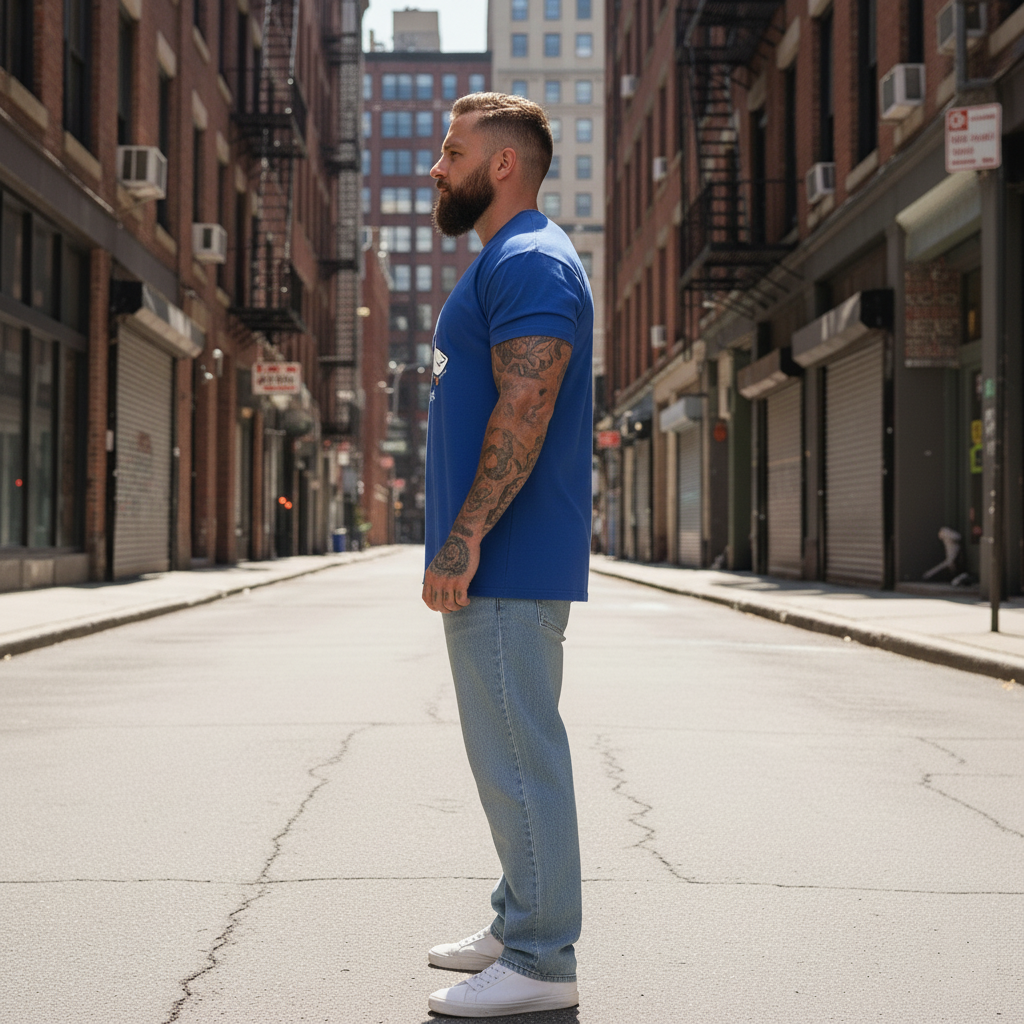 UNISEX BLUE GOOSE BUMPS OVERSIZE FIT TSHIRT