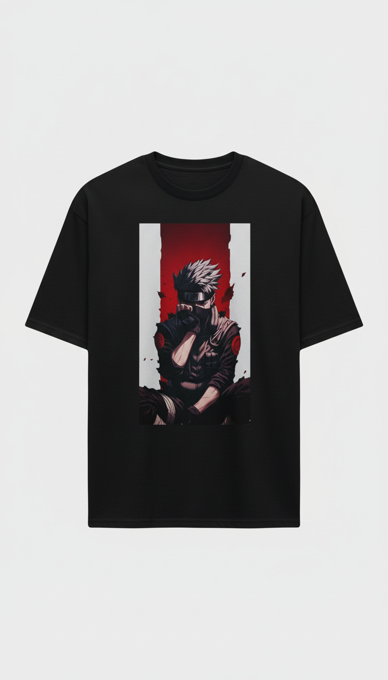 UNISEX BLACK KAKASHI HATAKE OVERSIZE FIT TSHIRT