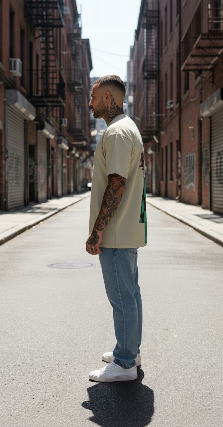 UNISEX BEIGE  TANJIRO OVERSIZE FIT TSHIRT