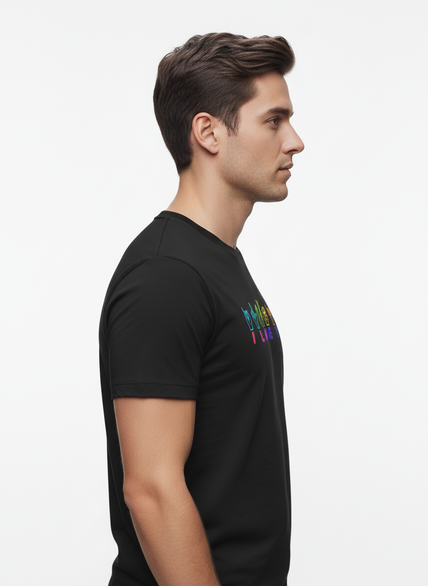 UNISEX BLACK I LOVE YOU REGULAR FIT TSHIRT