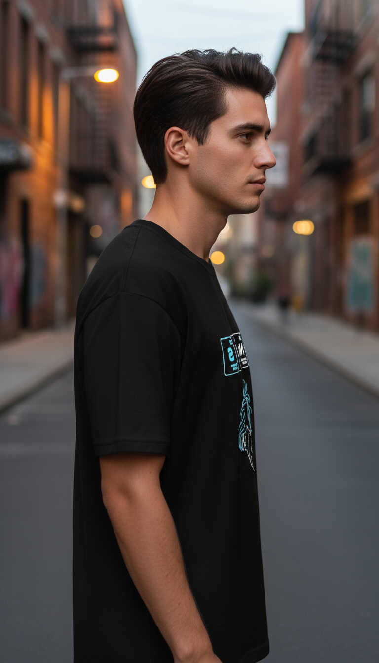 UNISEX BLACK GENIUS OVESIZE FIT TSHIRT