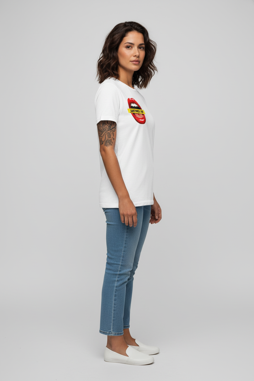 WOMEN'S WHITE NO CONTROL REFULAR FIT TSHIRT