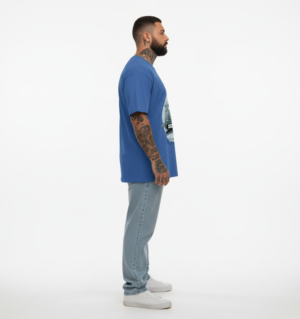 UNISEX BLUE YODA MAKE KIRTAN NOT WAR OVERSIZE FIT TSHIRT