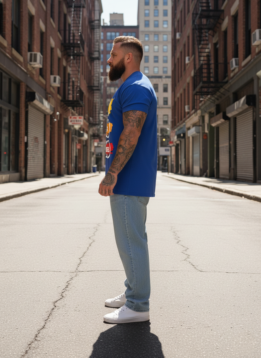 UNISEX BLUE NO FEAR NO LIMIT NO EXCUSES OVERSIZE FIT TSHIRT