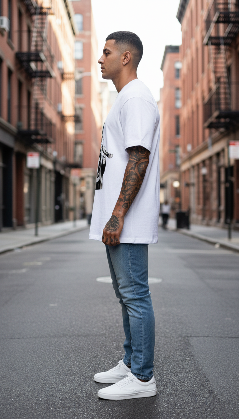UNISEX WHITE BNW TANJIRO OVERSIZE FIT TSHIRT