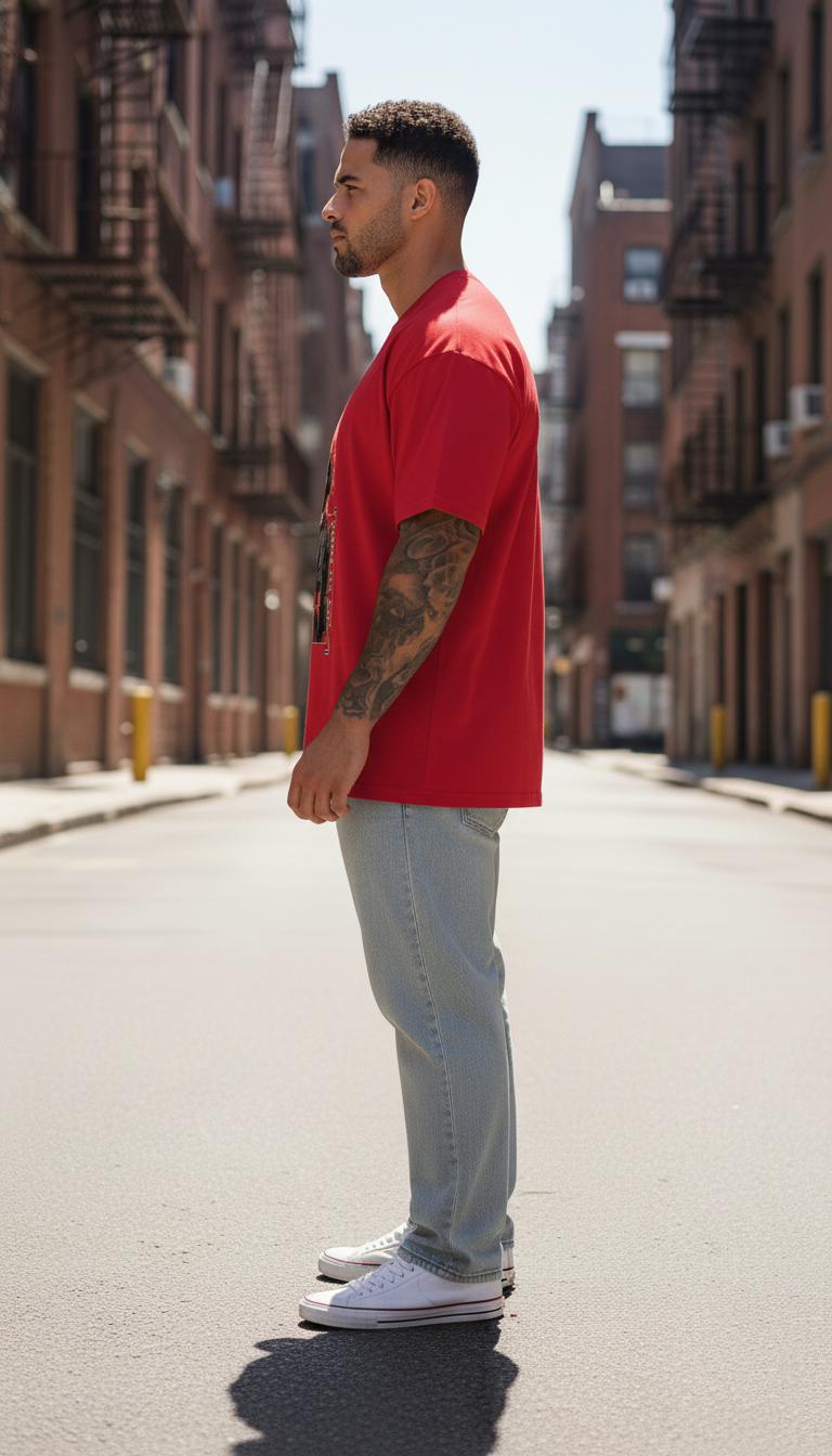 UNISEX RED GOKU BLACK OVERSIZE FIT TSHIRT