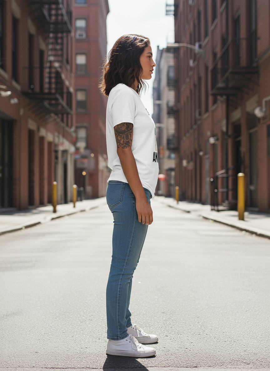 WOMEN'S WHITE NO PROB-LLAMA REGULAR FIT TSHIRT