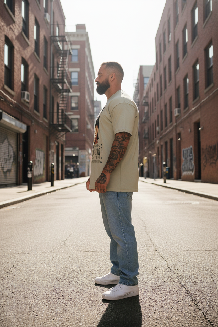 UNISEX BEIGE  RORONOA ZORO - DEAD OR ALIVE WANTED POSTER OVERSIZE FIT TSHIRT