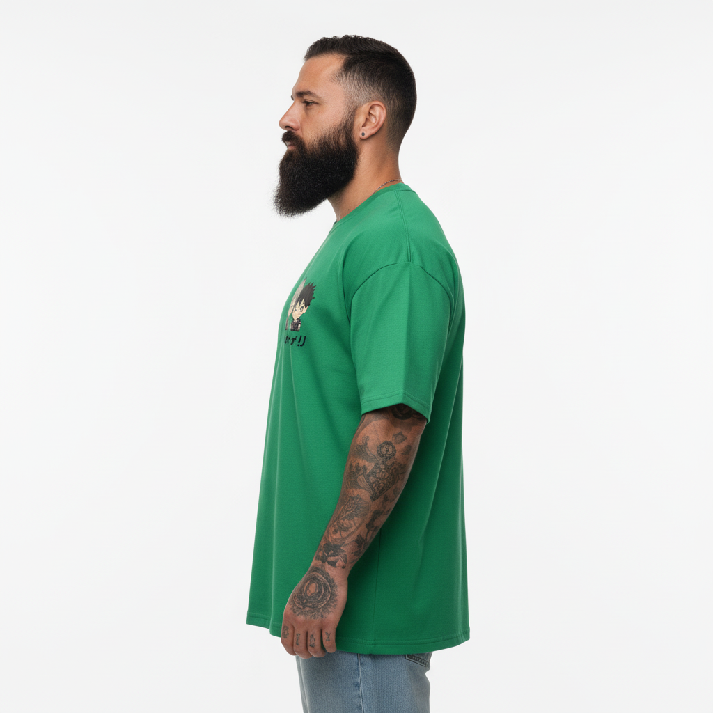 UNISEX GREEN BOKUTO AND AKAASHI OVERSIZE FIT TSHRT