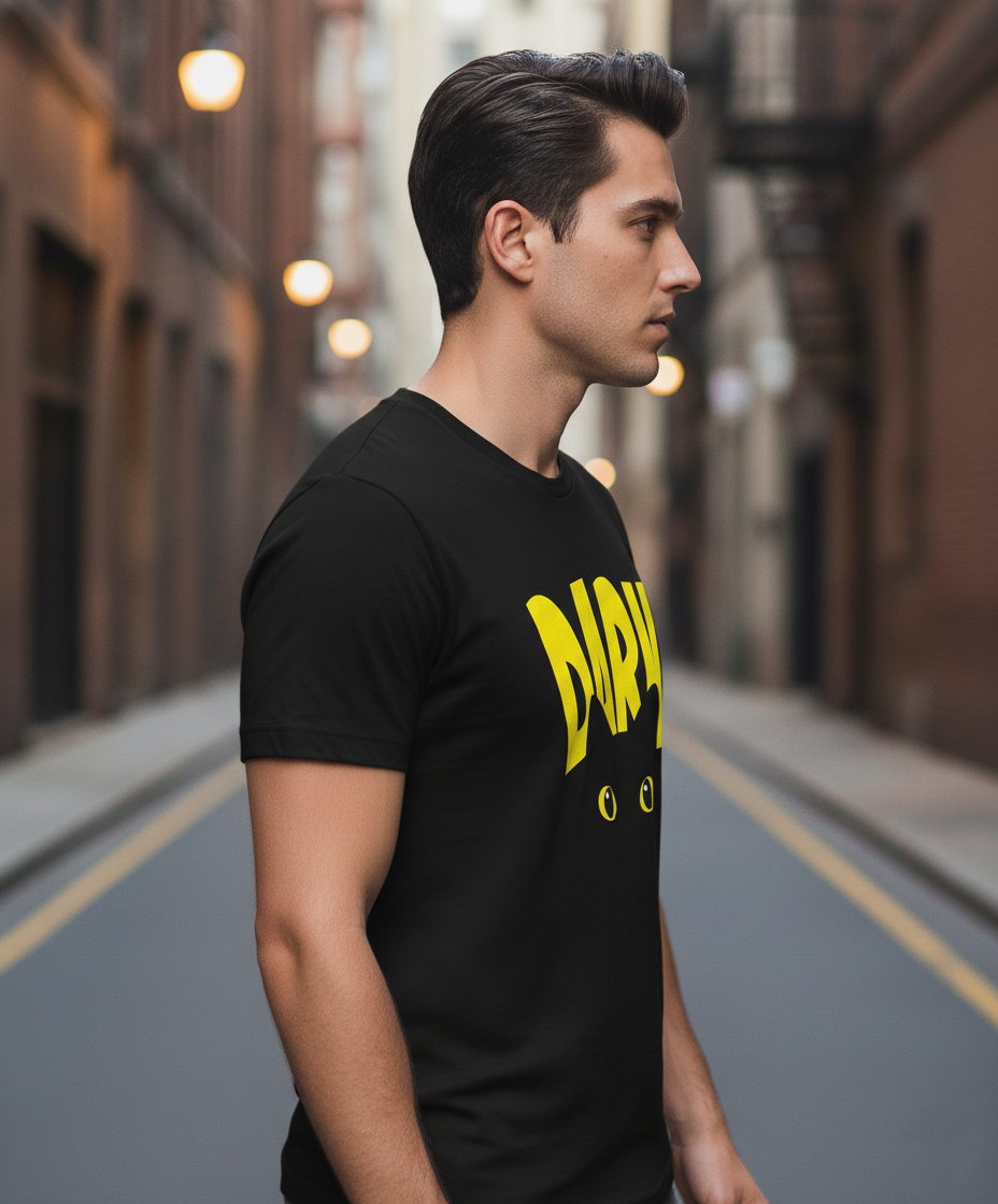 UNISEX BLACK DARK EYES REGULAR FIT TSHIRT