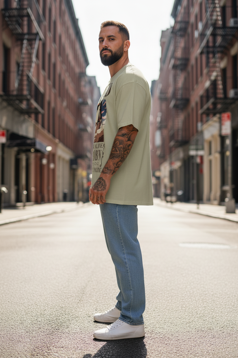 UNISEX BEIGE  NICO ROBIN - DEAD OR ALIVE WANTED POSTER OVERSIZE FIT TSHIRT