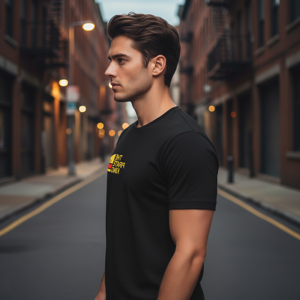 UNISEX BLACK ONE PIECE - THE PIRATE KING REGULAR FIT TSHIRT