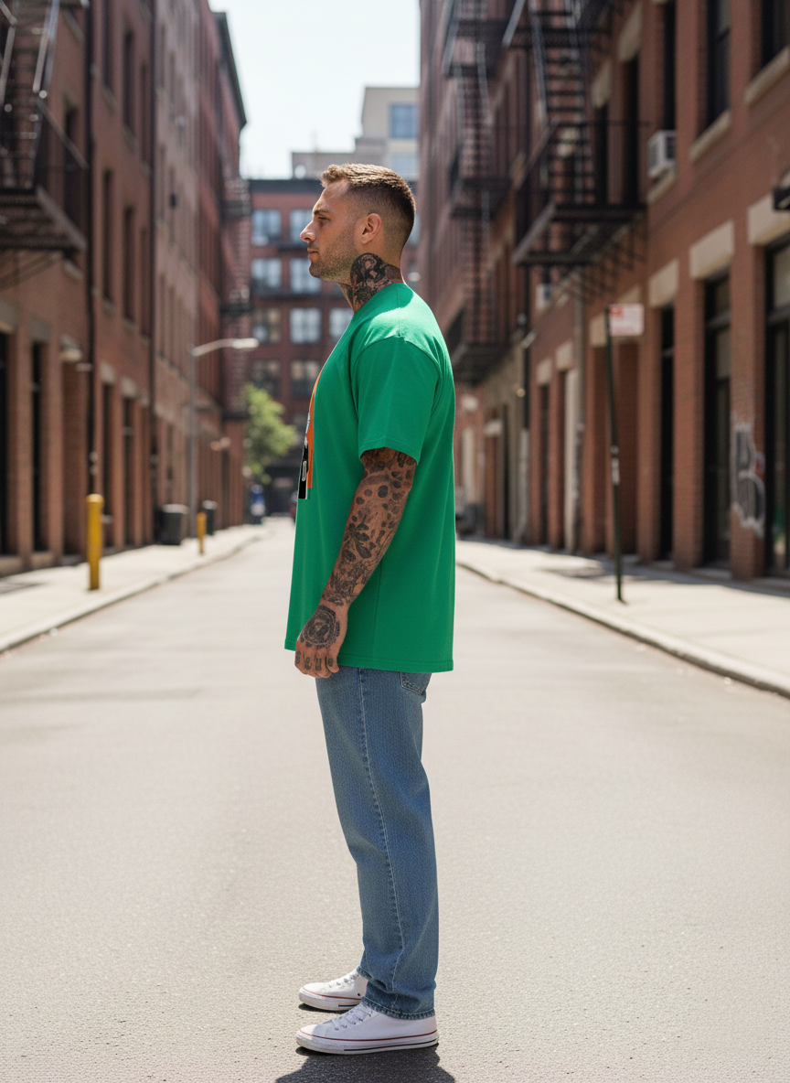 UNISEX GREEN HINATA KAGEYAMA OVERSIZE FIT TSHIRT