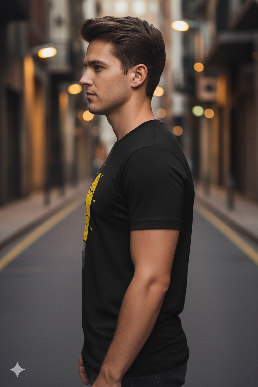 UNISEX BLACK THERE'S ALWAYS LIGHT EVEN IN THE DARK REGULAR FIT TSHIRT