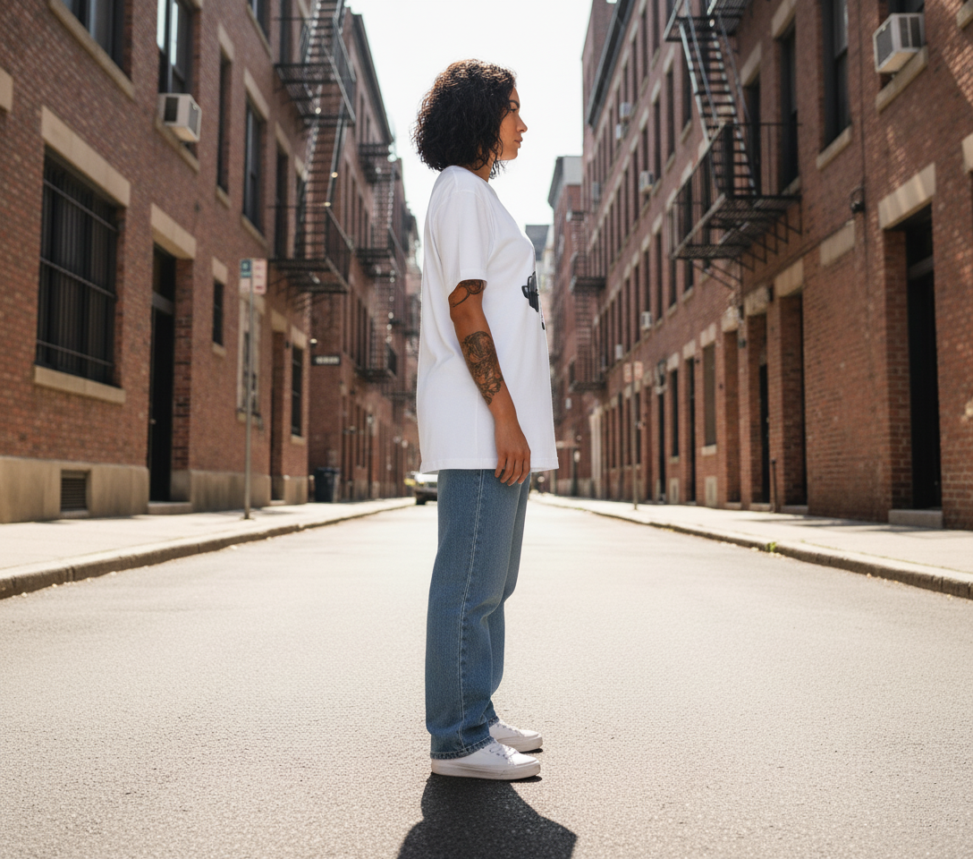 WOMEN'S WHITE BUTTERCUP REGUALR FIT TSHIRT