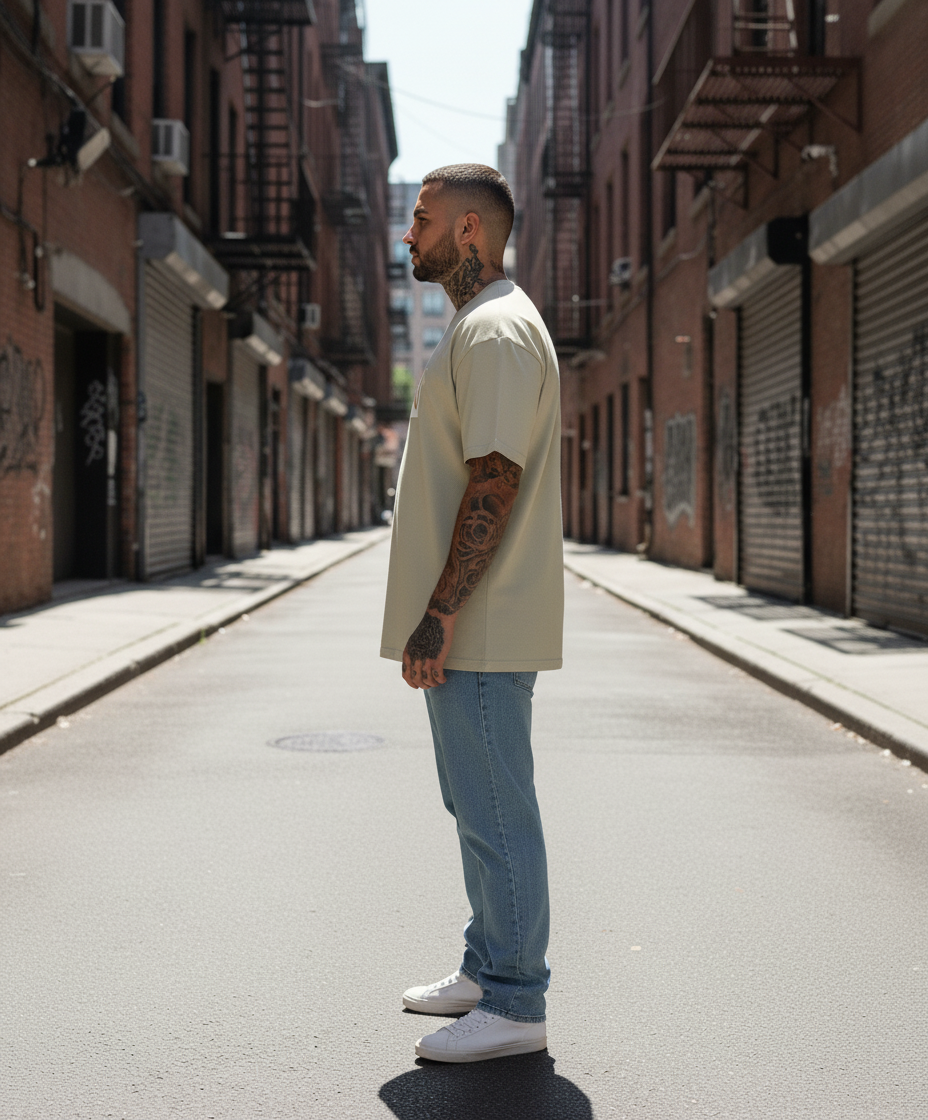 UNISEX BEIGE  WEIRDO OVERSIZE FIT TSHIRT