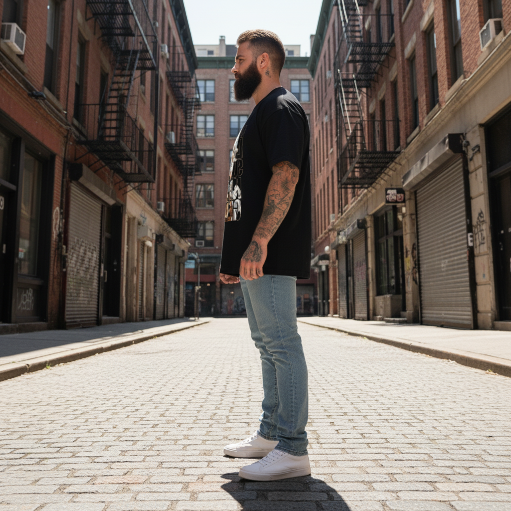 UNISEX BLACK MONKEY D LUFFY - NIKA GEAR 5 OVERSIZE FIT TSHIRT