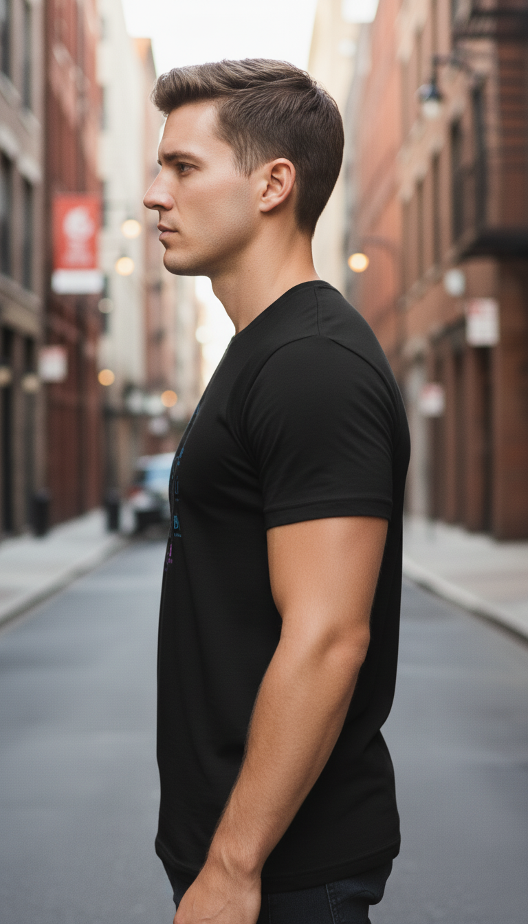 UNISEX BLACK THE CORE ELEMENTS REGULAR FIT TSHIRT