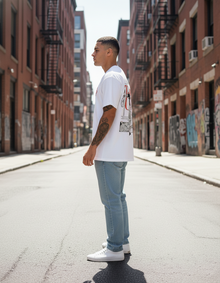 UNISEX WHITE TOJI FUSHIGURO OVERSIZE FIT TSHIRT