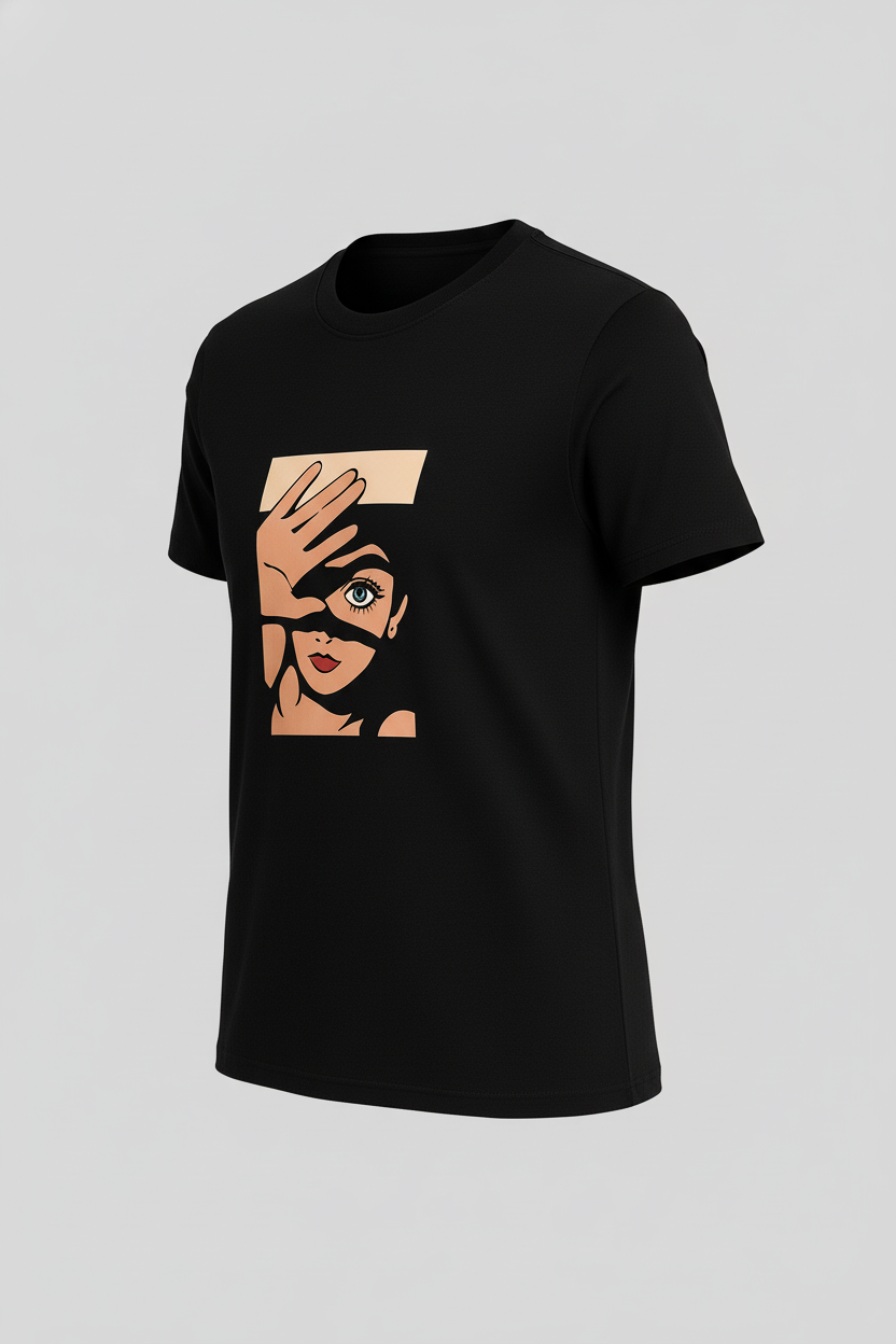 WOMEN'S BLACK SUN_KISSED REGUALR FIT TSHIRT