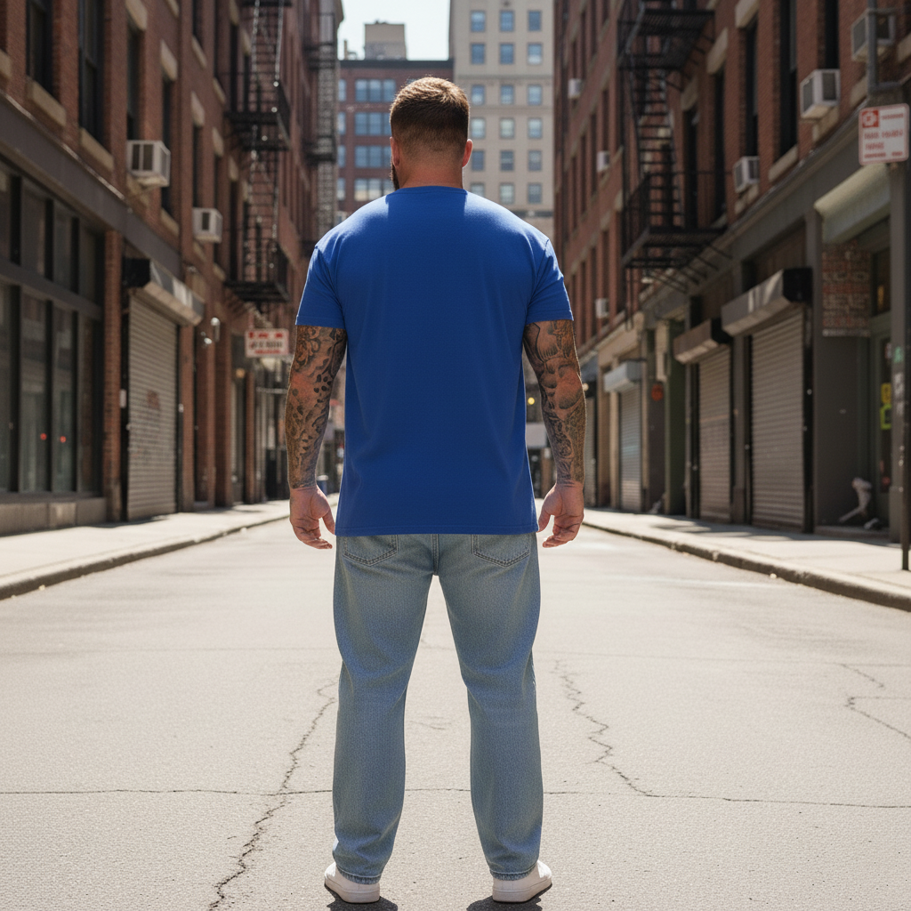 UNISEX BLUE NO FEAR NO LIMIT NO EXCUSES OVERSIZE FIT TSHIRT