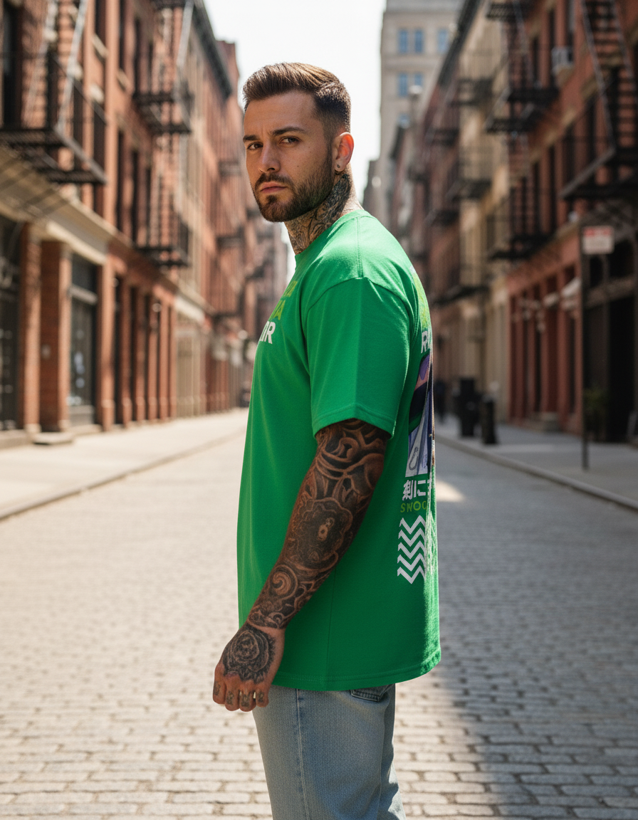 UNISEX GREEN RORONOA ZORO OVERSIZE FIT TSHIRT