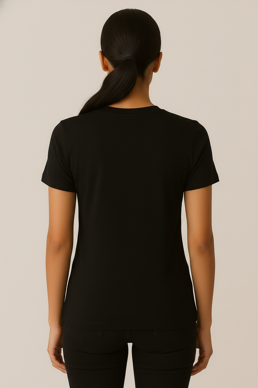 WOMEN'S BLACK YOU ONLY LIVE ONCE REGULAR FIT TSHIRT