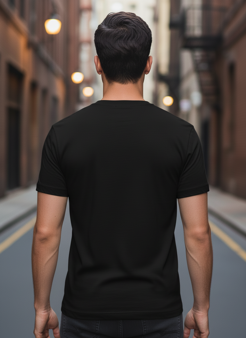 UNISEX BLACK BORN TO BE FREE REGULAR FIT TSHIRT