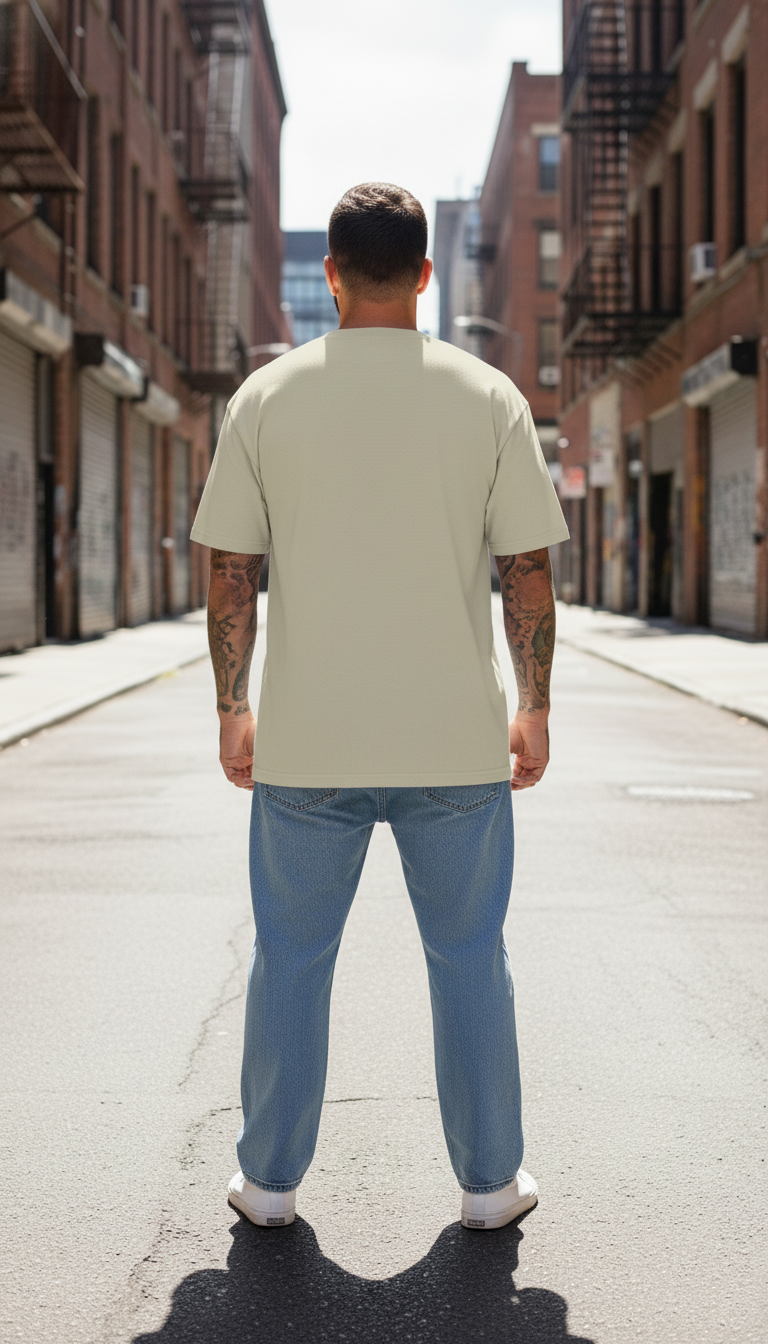 UNISEX BEIGE  NOT IN THE MOOOD OVERSIZE FIT TSHIRT