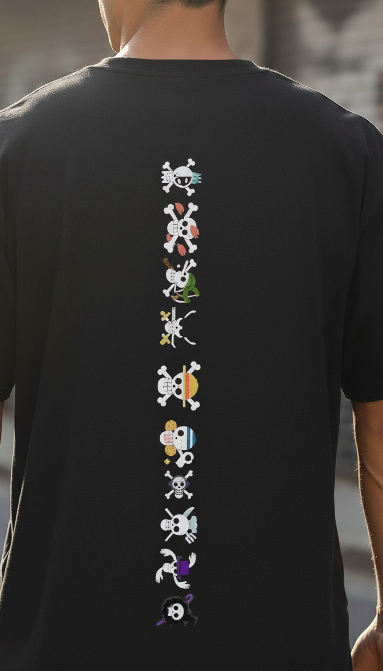 UNISEX BLACK PIRATE ALLIANCE OVERSIZE FIT TSHIRT