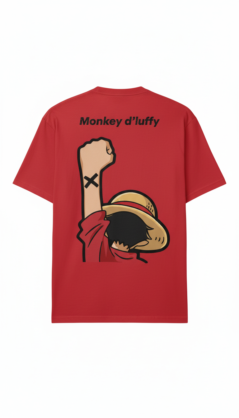 UNISEX RED MONKEY D. LUFFY OVERSIZE FIT TSHIRT