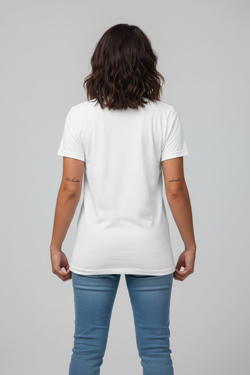WOMEN'S WHITE NO CONTROL REFULAR FIT TSHIRT