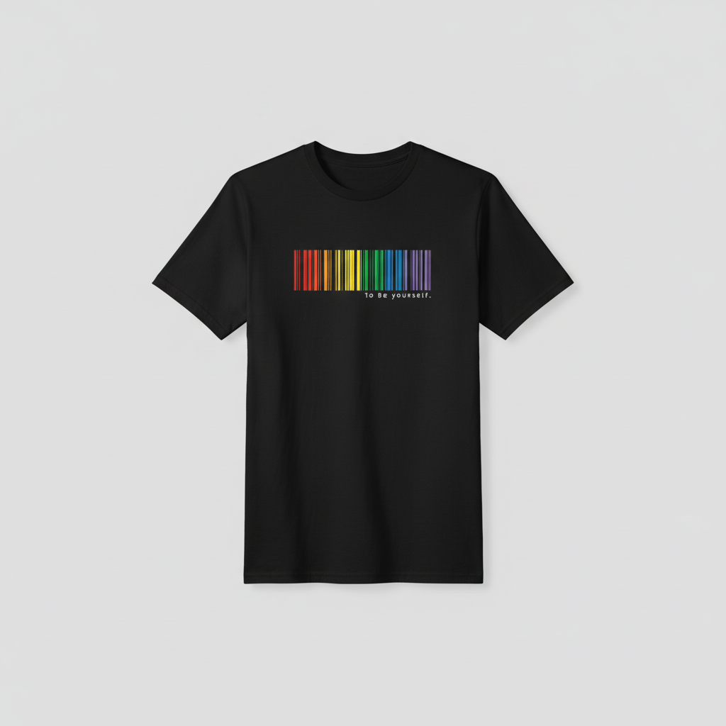 WOMEN'S BLACK BE YOURSELF REGULAR FIT TSHIRT