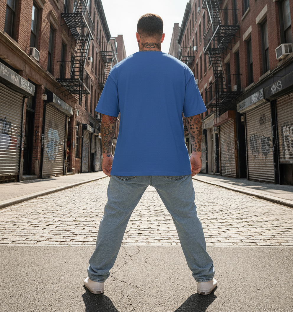 UNISEX BLUE YODA MAKE KIRTAN NOT WAR OVERSIZE FIT TSHIRT