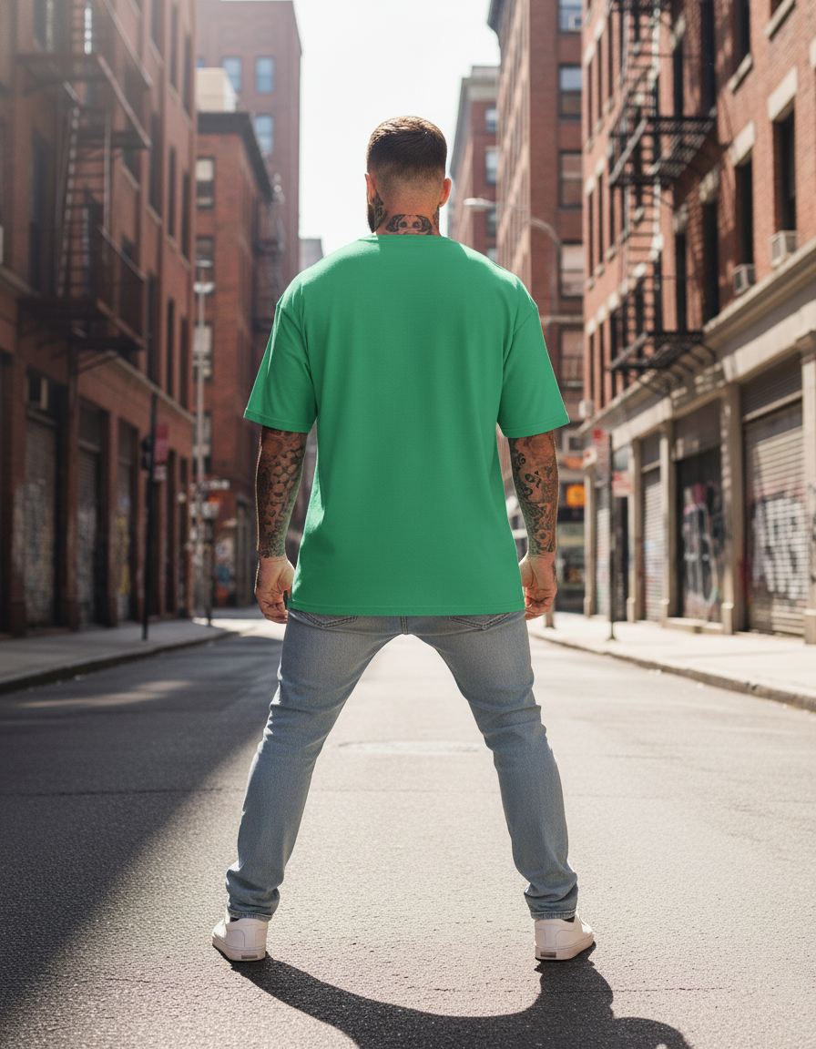 UNISEX GREEN DEKU OVERSIZE FIT TSHIRT