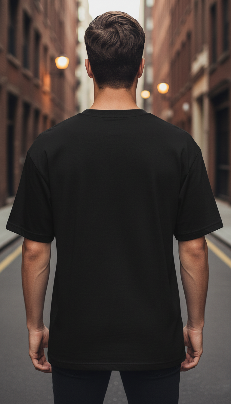 UNISEX BLACK BE YOUR OWN HERO OVERSIZE FIT TSHIRT