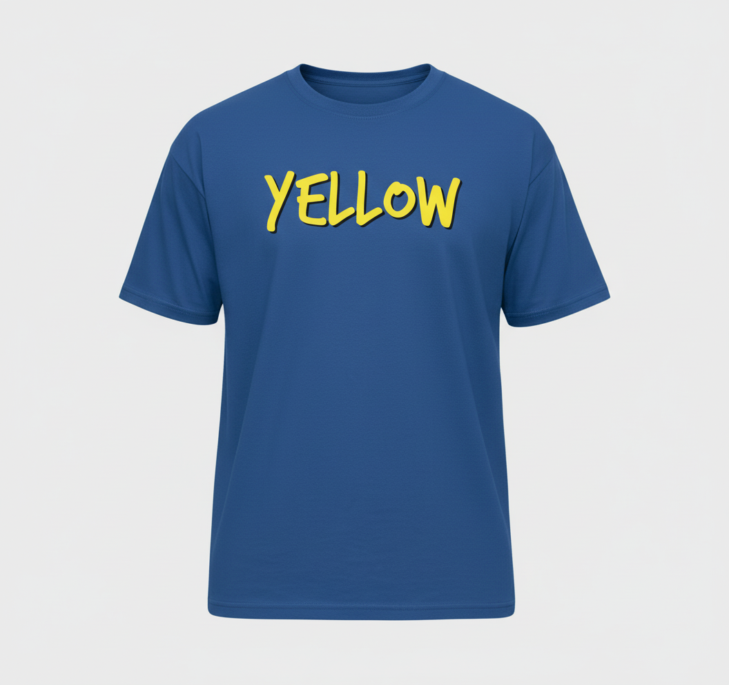 UNISEX BLUE I AM YELLOW OVERSIZE FIT TSHIRT