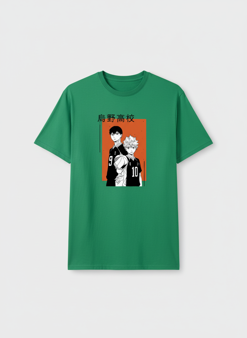 UNISEX GREEN HINATA KAGEYAMA OVERSIZE FIT TSHIRT